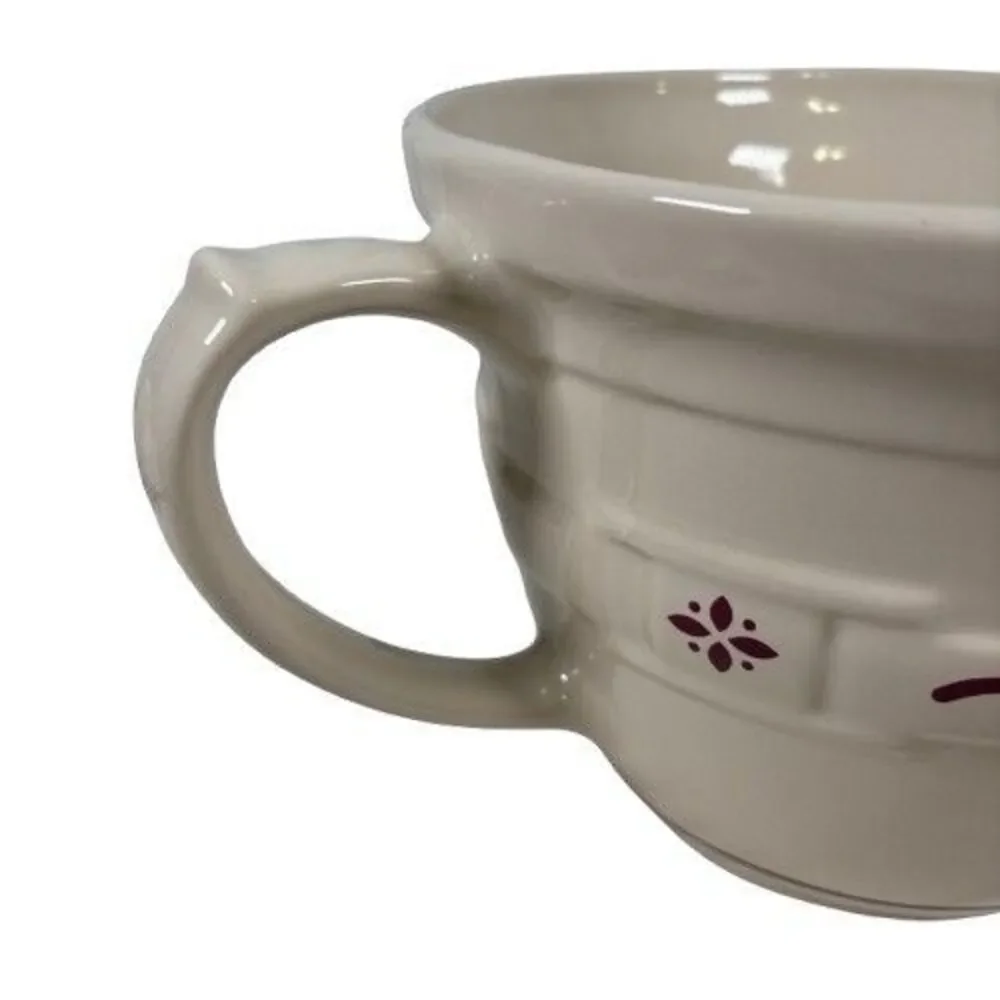 Longaberger Pottery Classic Red Woven Traditions 2 Qt Mixing Pitcher Batter Bowl